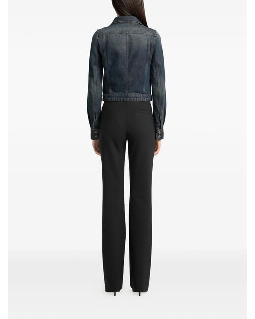 Courreges Blue Reedition Logo-Embroidered Denim Jacket