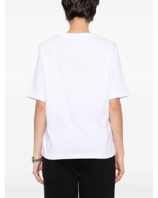 Maison Kitsuné White T-Shirt mit Fuchs-Patch