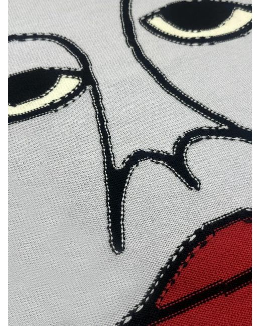Haculla Black Face-Print Frayed Jumper for men