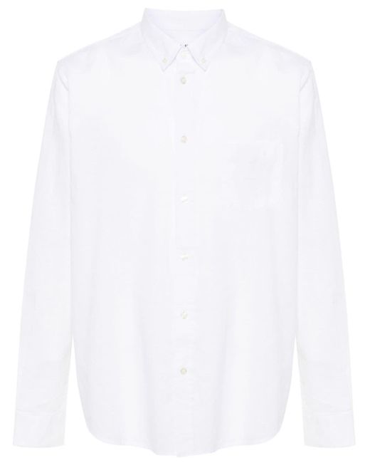 Samsøe & Samsøe White Liam Slub-texture Shirt for men