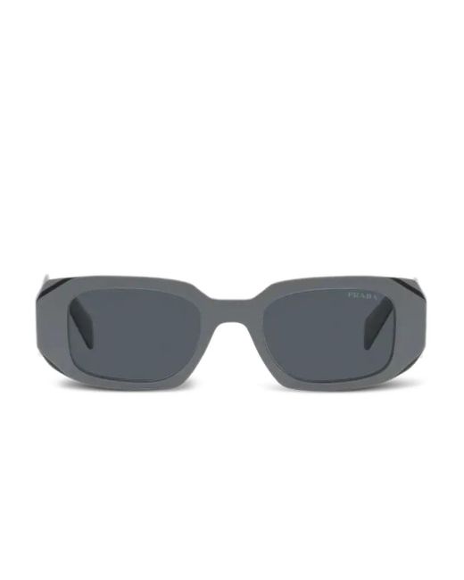 Prada Gray Symbole Geometric-Frame Sunglasses