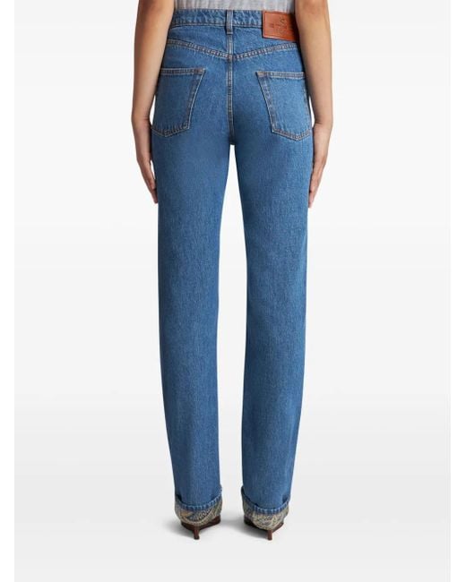 Etro Blue Straight-Leg Jeans