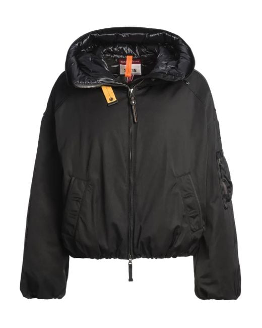 Parajumpers Black Hooded Drawstring Jacket