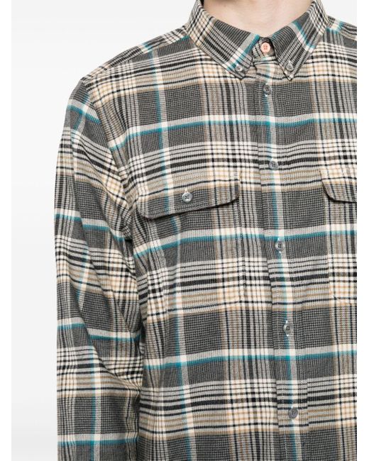 PS by Paul Smith Gray Double Pocket Checked Shirt for men