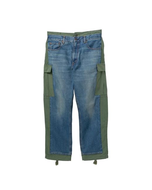 Junya Watanabe Cargo Broek Met Vlakken in het Blue voor heren