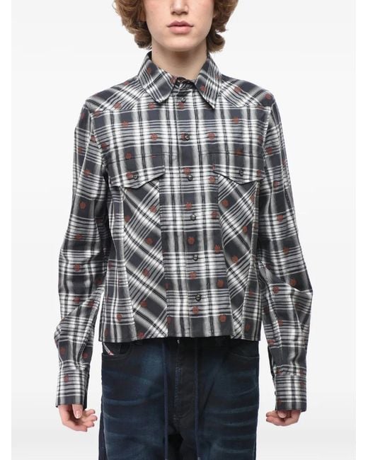Off-White c/o Virgil Abloh Gray Checked Shirt for men