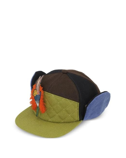 Henrik Vibskov フェザートリム キャップ Green