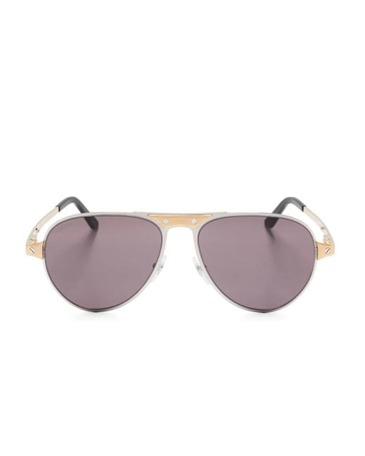 Cartier Pink Santos De Cartier Pilot Sunglasses