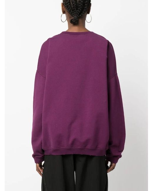 DSquared² Purple Ripped Detailing Logo-Print Hoodie