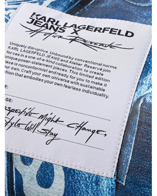 Karl Lagerfeld Blue Printed Shoulder Bag