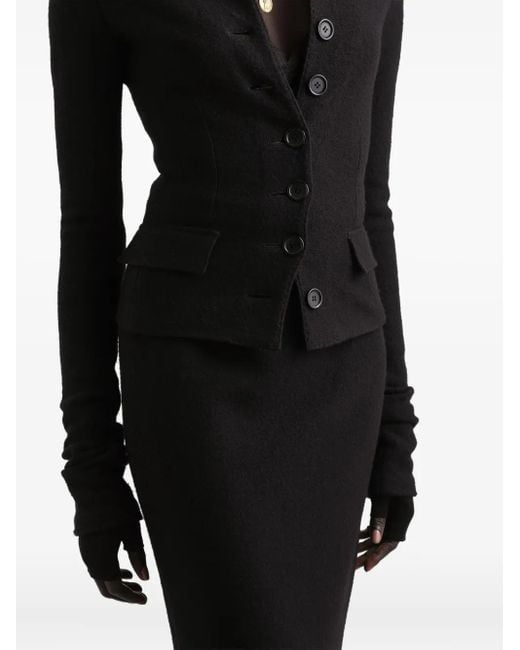 Dolce & Gabbana Black Single Breasted Wool Cloth Jacket