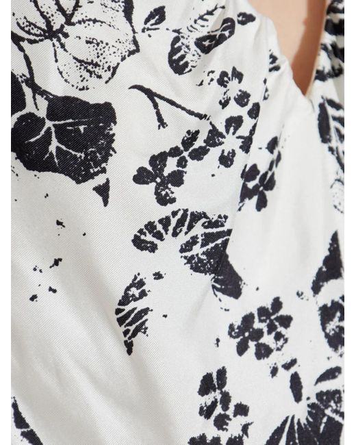 Max Mara White Floral Print Bustier Top