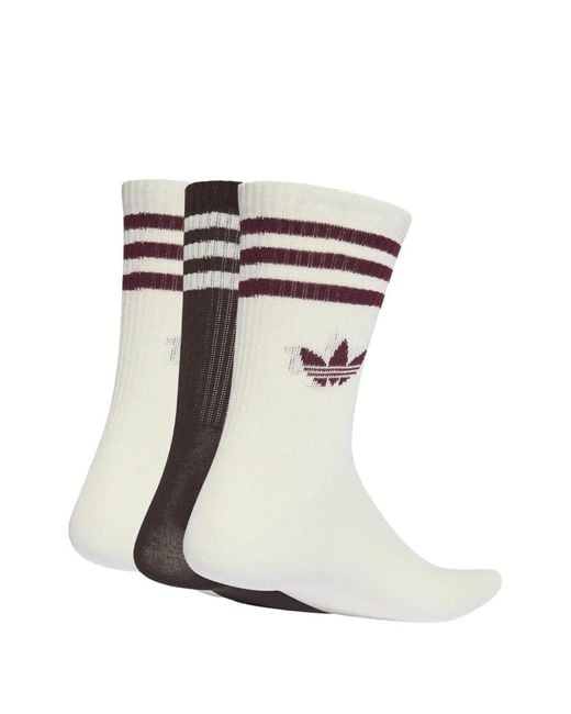 Adidas White Logo-Embroidered Striped Socks (Set Of Three Pairs)