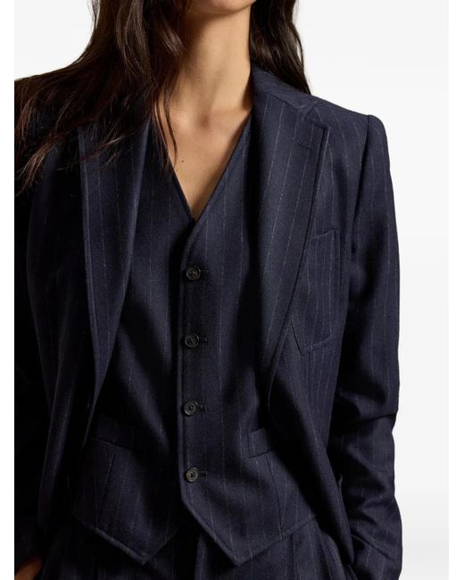 Polo Ralph Lauren Blue Pinstripe-Pattern Gilet