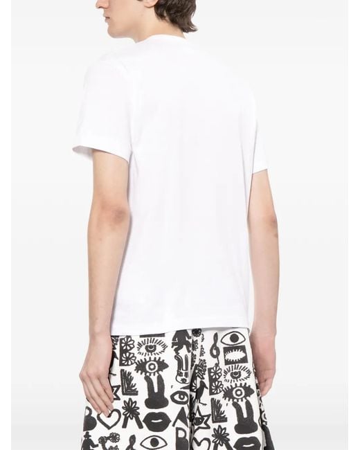 COMME DES GARÇON BLACK White Graphic Print Round-Neck T-Shirt