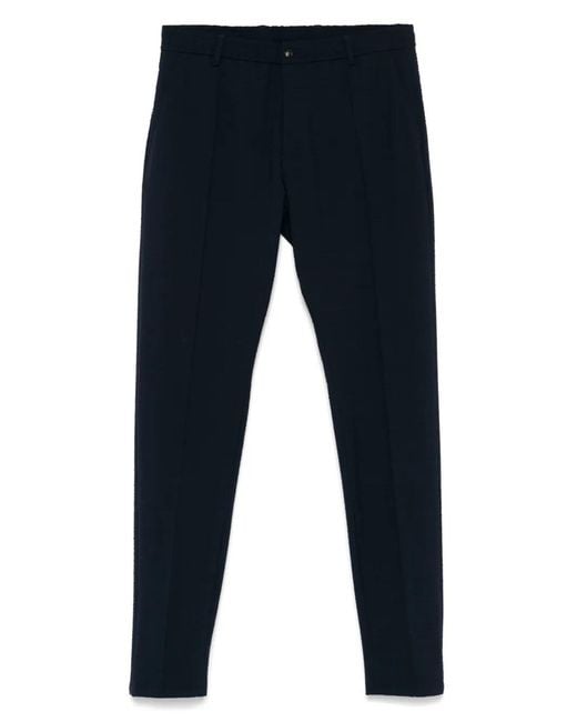 Emporio Armani Blue Piped-Trim Trousers for men