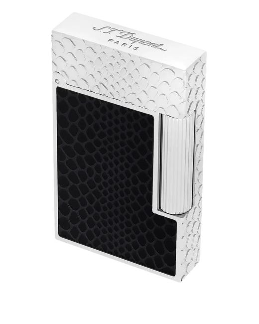 S T Dupont Black Ligne 2 Snakeskin-Pattern Lighter (6.2Cm X 3.7Cm)