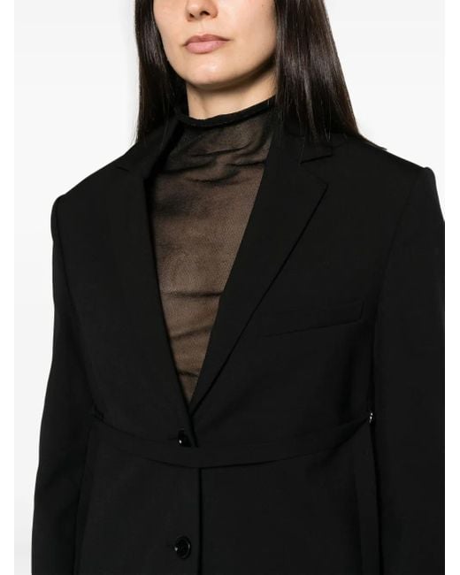 Courreges Black Strap Single-Breasted Blazer