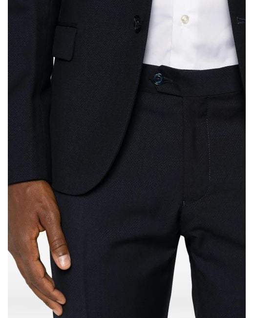 Daniele Alessandrini Blue Textured Single-Breasted Suit for men