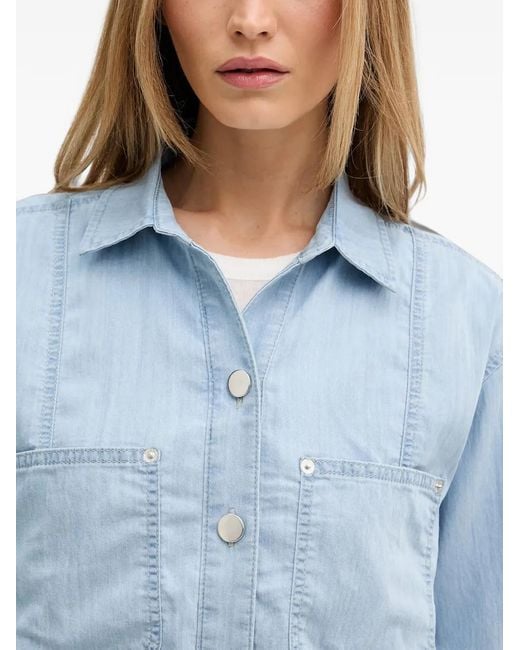 MARC AUREL Blue Button-Up Short-Sleeve Shirt