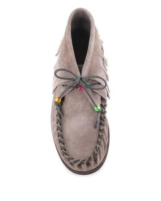 Alexander Hotto Brown Fringe-Detail Ankle Boots