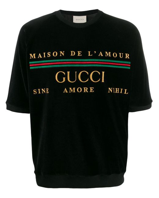 Gucci Black Velvet Maison De L'amour T-shirt for men