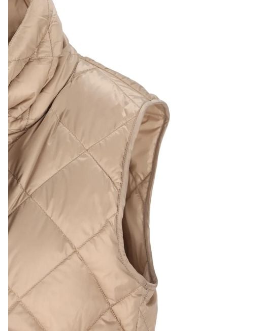 Max Mara Natural Diamond-Patterned Quilted Gilet