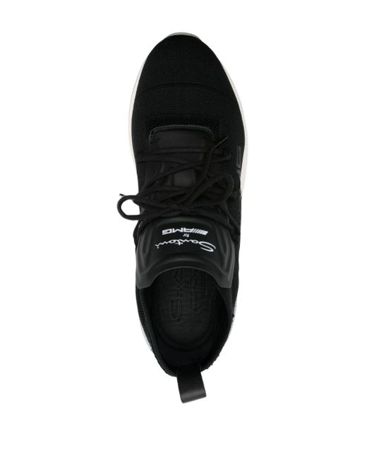 Santoni Black X Amg Elasticated-panel Sneakers for men