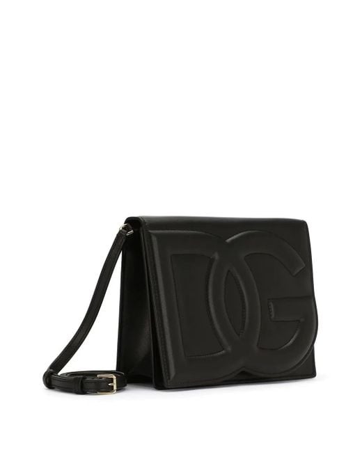 Dolce & Gabbana Black Embossed Crossbody Bag