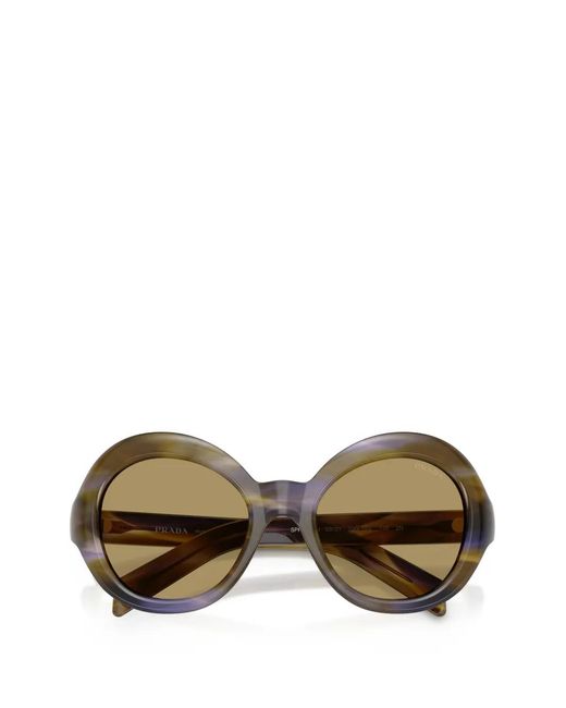 Prada Brown Round-Frame Sunglasses
