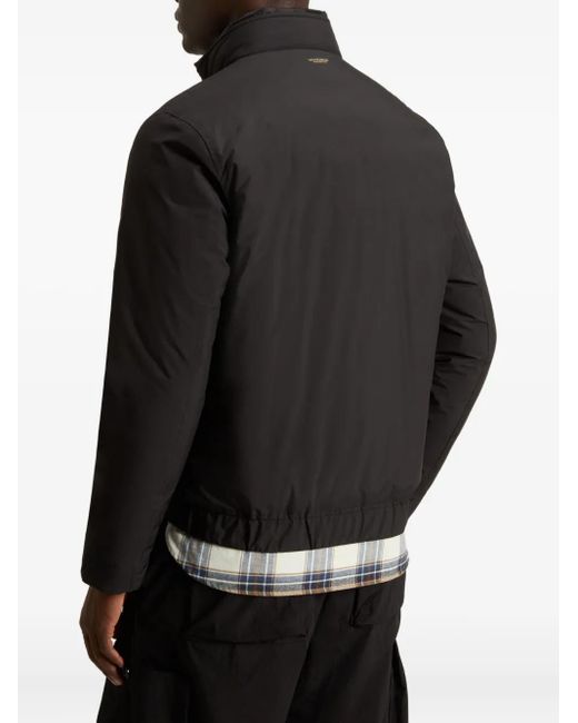 Woolrich Black High-Neck Bomber Padded Jacket for men
