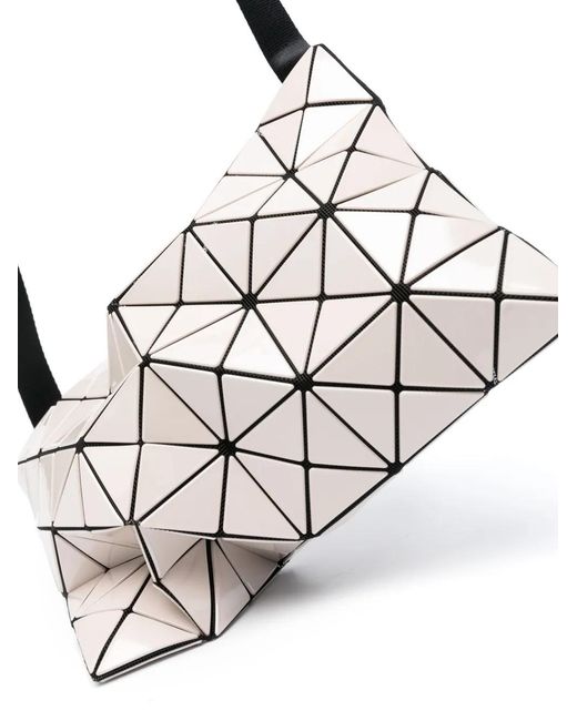 Issey Miyake White Geometric-Pattern Clutch Bag