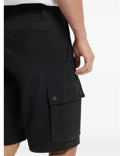 HUGO Black Pleated Cargo Shorts for men