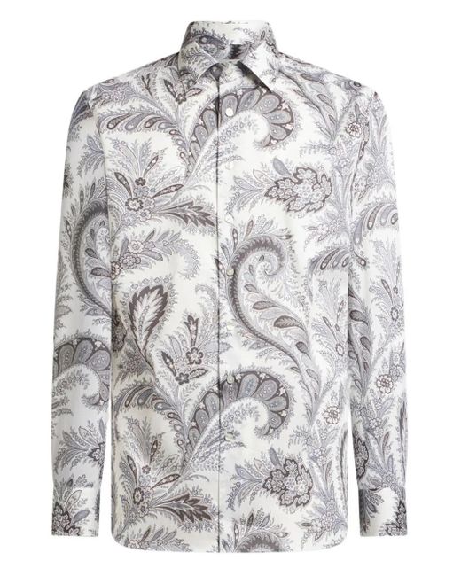 Camicie Cotone-Uomo di Etro in Gray da Uomo