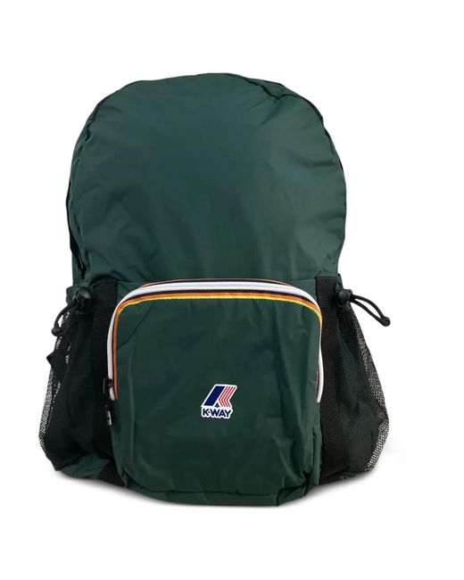 K-Way Green Michelet Logo-Print Zip-Around Backpack