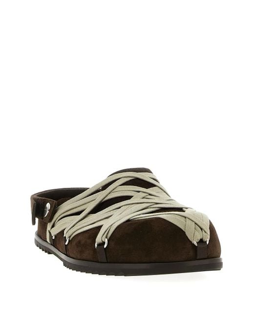 Rick Owens Brown Megalace Lace-Up Mules for men
