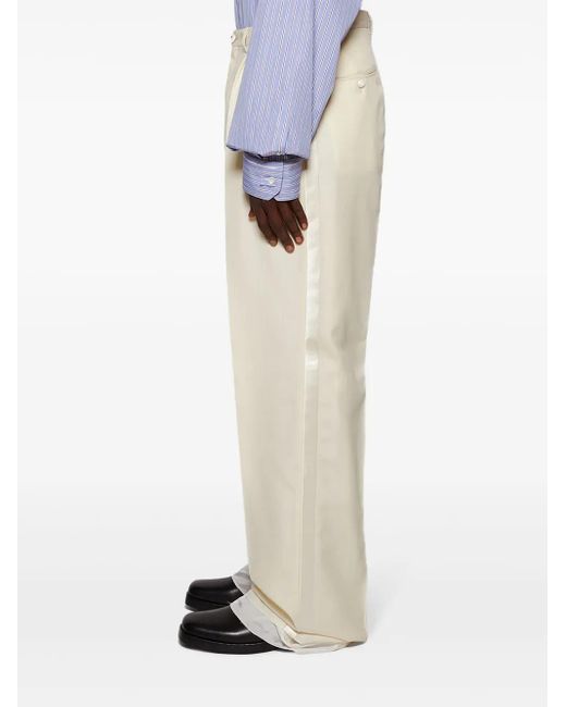 Maison Margiela Natural Pleated Trousers for men