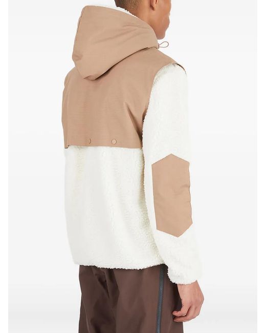 Fila White Fleece-Paneled Hoodie