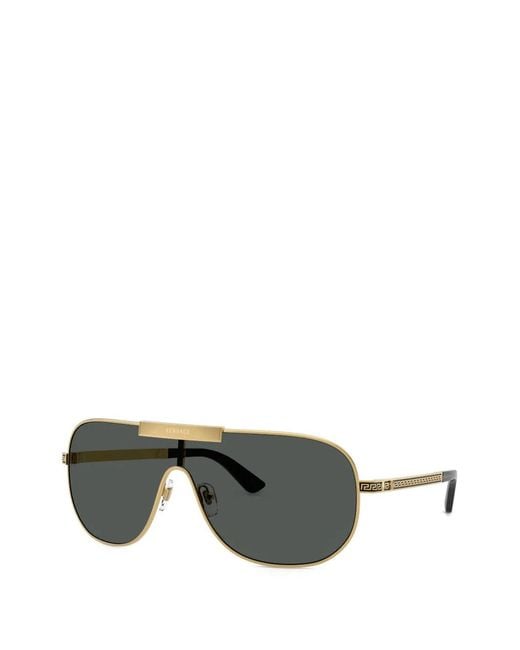 Versace Gray Navigator-Frame Sunglasses