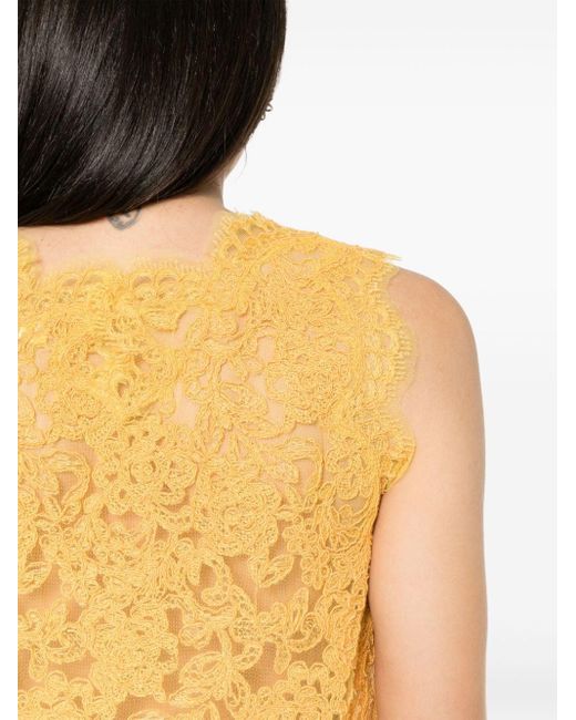 Ermanno Scervino Yellow Corded-lace Blouse
