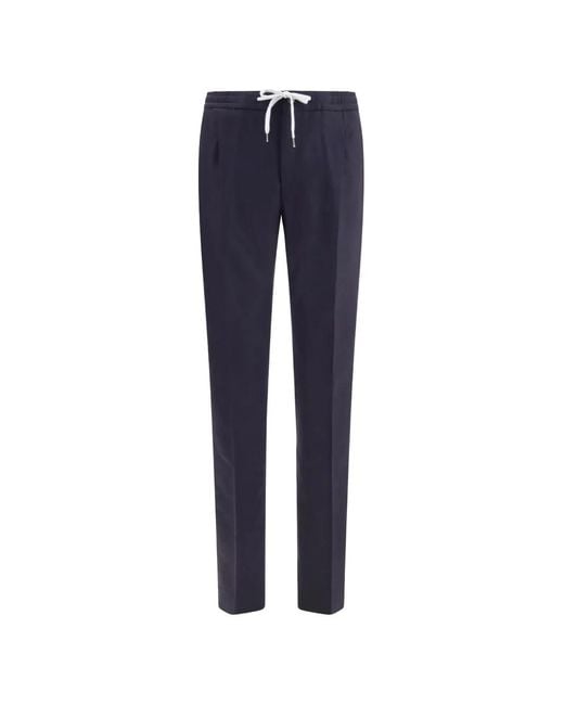 PT Torino Blue Drawstring Elasticated-Waist Trousers for men