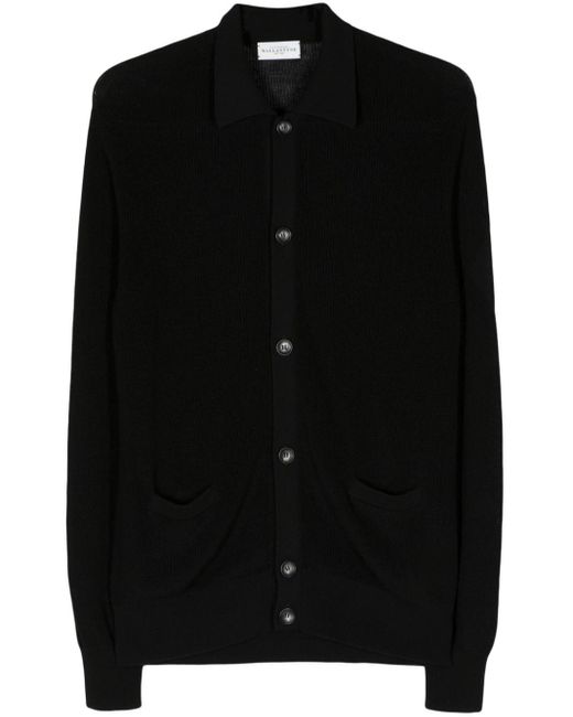 Ballantyne Semi-doorzichtig Opengebreid Vest in het Black voor heren