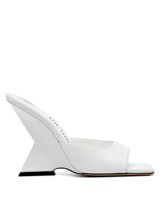 The Attico White Cheope 105mm Leather Mules
