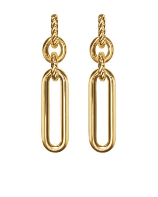 David Yurman Metallic 18Kt Lexington Double Link Drop Earrings (53.5Mm)