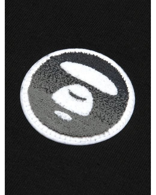 Aape By A Bathing Ape Black Logo-Patch Button-Up Hoodie for men