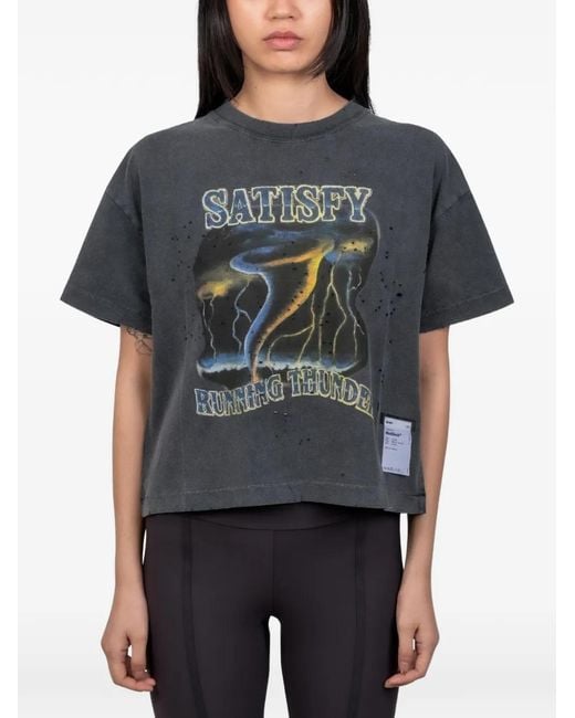 Satisfy Black Mothtech Graphic-Print T-Shirt
