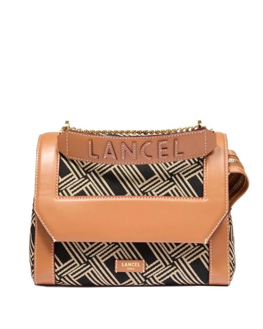 Lancel Black Ninon Geometric-Pattern Crossbody Bag