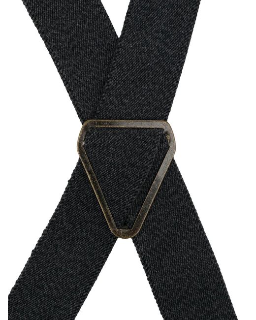 N.Peal Cashmere Black Crossover-Strap Braces for men