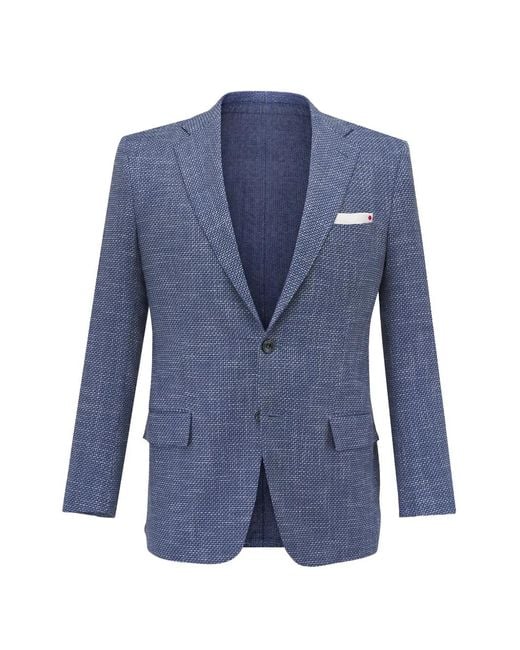 Blazer Con Efecto De Mezcla Kiton de hombre de color Blue