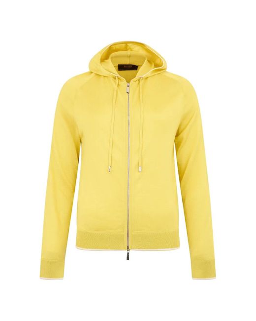 Moorer Yellow Zip-Up Hoodie